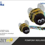 pompony reklamowe z logo pszczoła