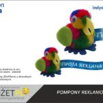 pompony reklamowe z logo papuga